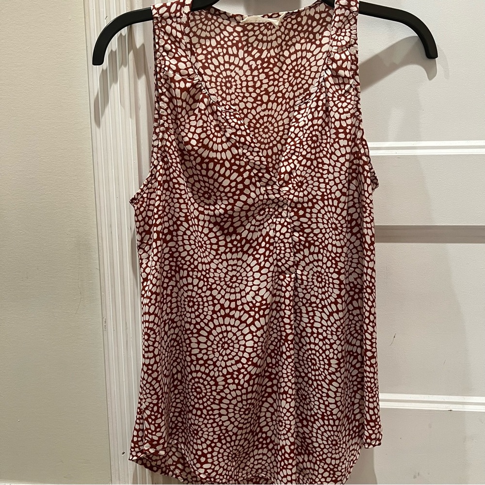 Burgundy print blouse